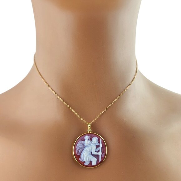 18 Karat Yellow Gold Saint Christopher Cameo Pendant #19340 - Picture 7 of 7